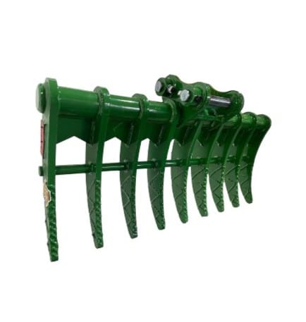 35 Brush Rake for 2 - 3 tons Mini Excavators. 35mm Pins