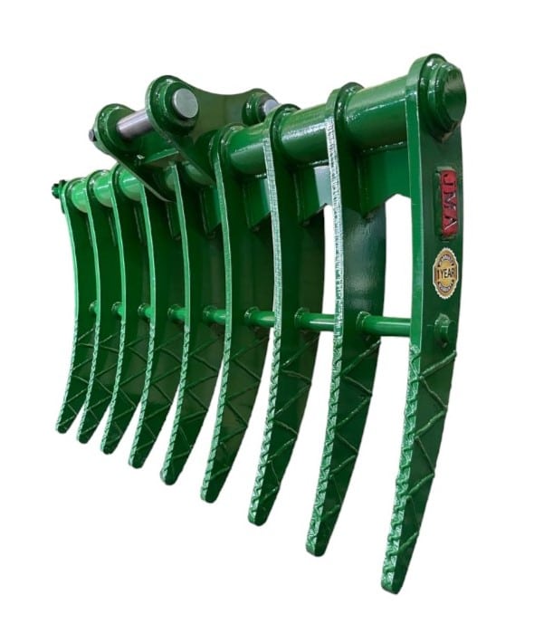 40 Brush Rake for 3 - 4.5 tons Mini Excavators. 40mm Pins