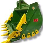 60″ Severe Duty Skeleton Bucket with Teeth for 10 – 15 Tons Excavators. 65mm Pins