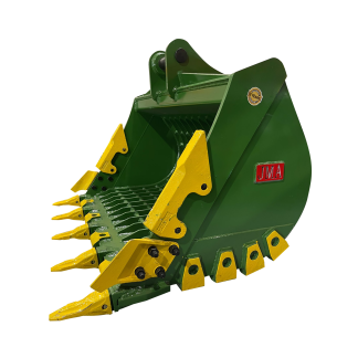 60" Severe Duty Skeleton Bucket with Teeth for 15 - 18 Tons Excavators. 70mm Pins