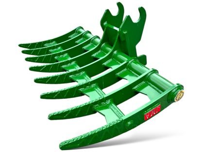 48" Brush Rake John Deere Wedge Lock Coupler Style for  5 - 6.5 Tons Mini Excavators