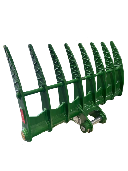 48" Brush Rake for 5 - 6.5 tons Mini Excavators. 40mm Pins