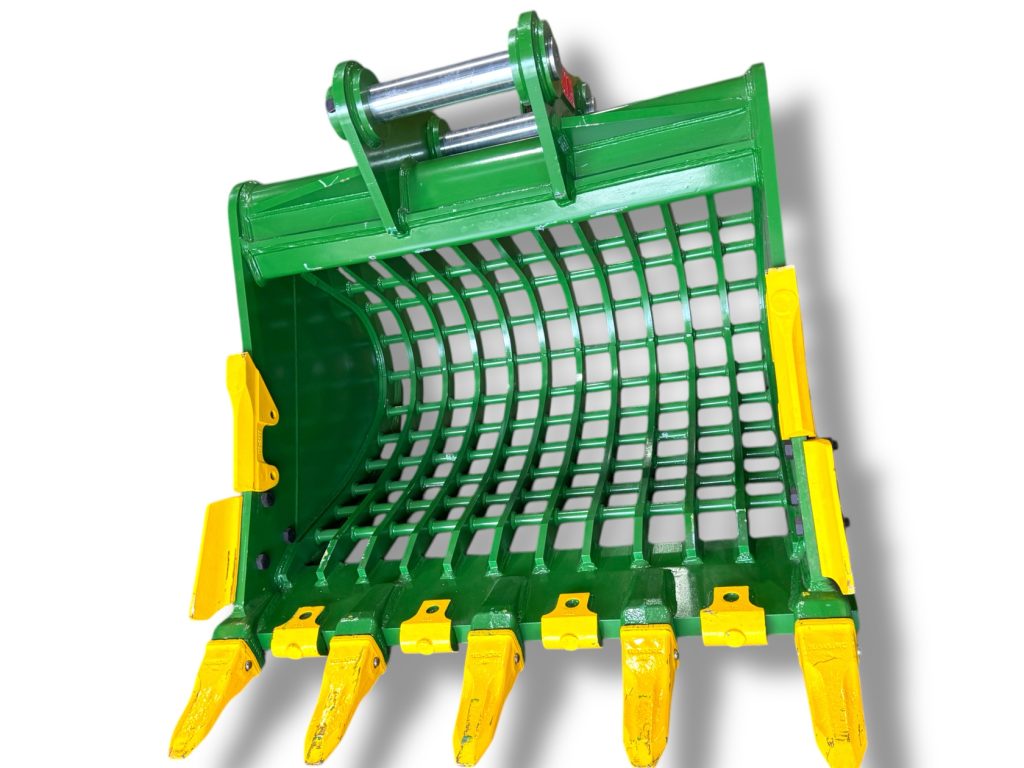 66″ Severe Duty Skeleton Bucket with Teeth for 30 – 55 Tons Excavators. 100mm Pins