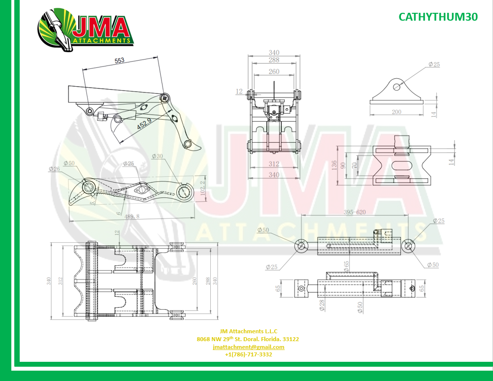 30mm Main Pin Hydraulic Thumb for 1 – 2 tons Mini Excavators