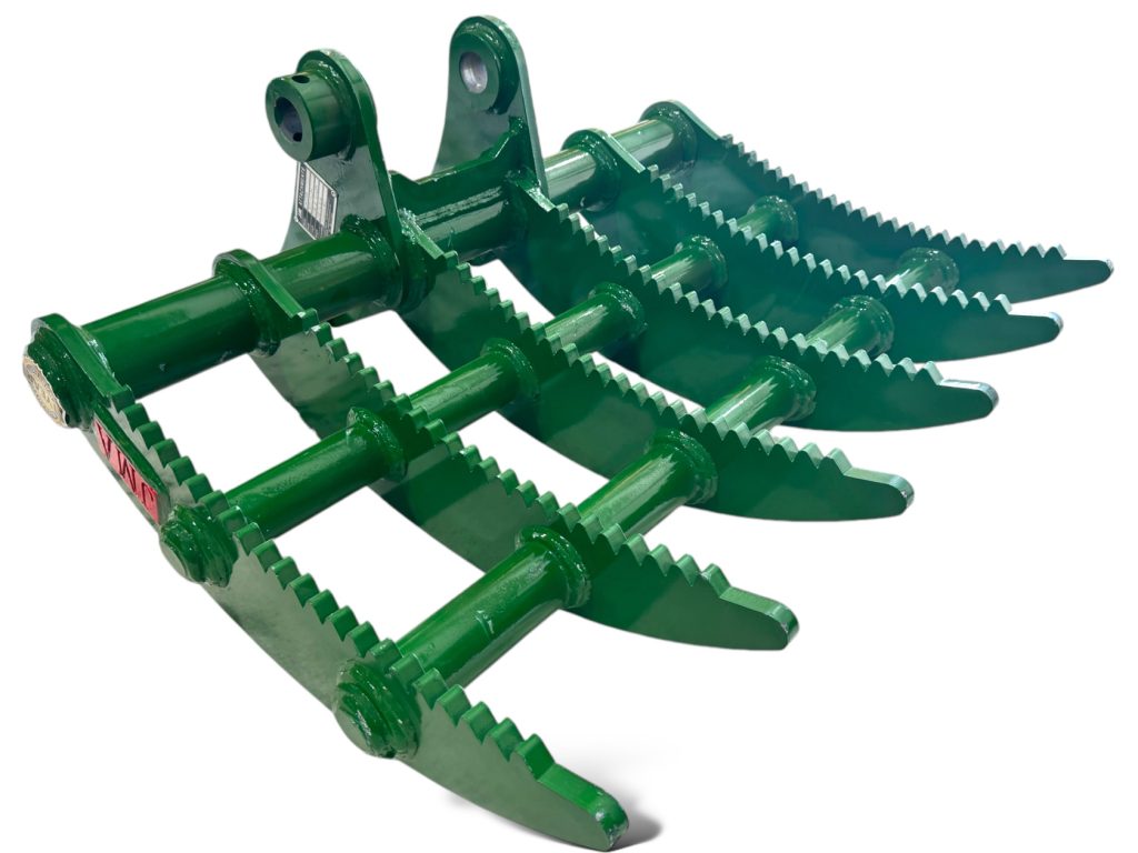 35″ Root Rake for 4.5 – 6.5 Tons Mini Excavators. 45mm Pins