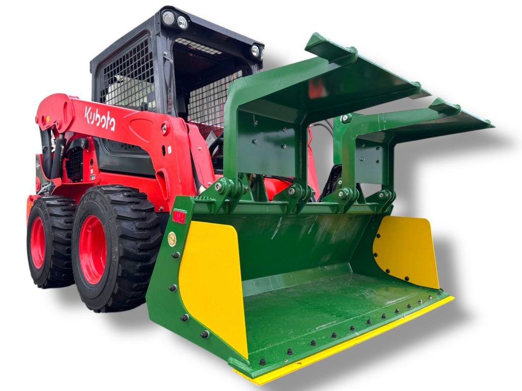 72″ Heavy Duty Grapple Bucket with Reversible Bolt-On Cutting Edge for Skid Steers