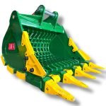 66″ Severe Duty Skeleton Bucket with Teeth for 30 – 55 Tons Excavators. 100mm Pins