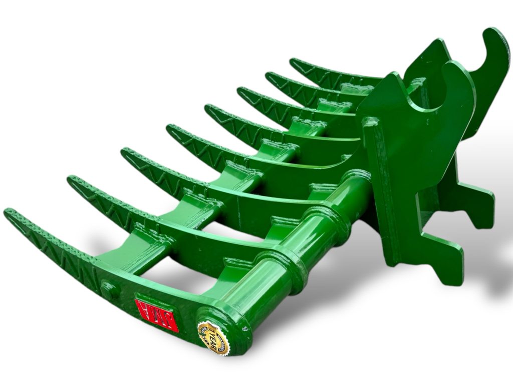 48″ Brush Rake John Deere Wedge Lock Coupler Style for  5 – 6.5 Tons Mini Excavators