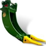 6″ Banana Bucket for 0.5 – 1.5 Tons Mini Excavators. 25mm Pins