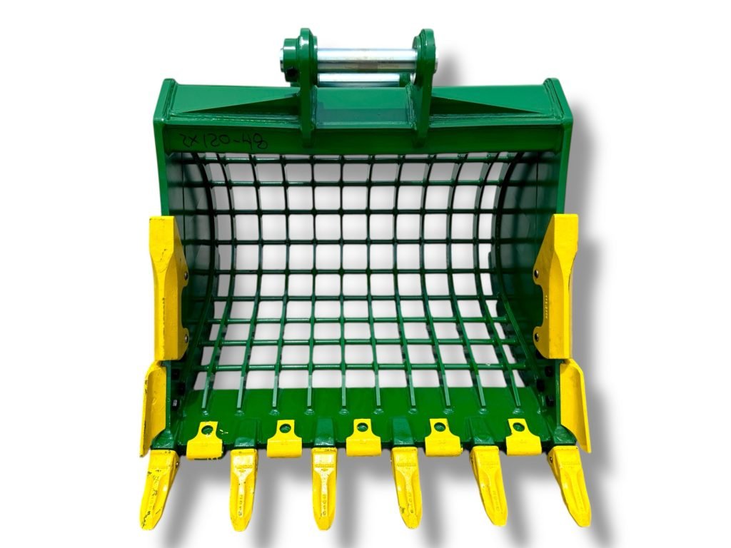 48″ Severe Duty Skeleton Bucket with Teeth for 10 – 15 Tons Excavators. 65mm Pins
