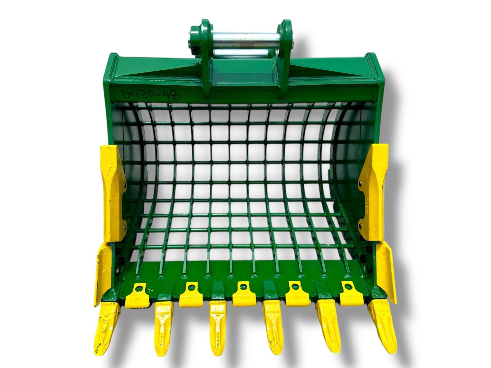48″ Severe Duty Skeleton Bucket with Teeth for 10 – 15 Tons Excavators. 65mm Pins