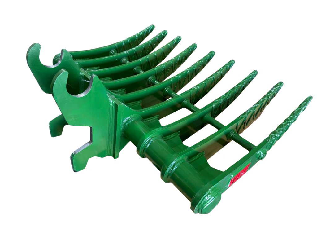 40″ Brush Rake John Deere Wedge Lock Coupler Style for 2.6 – 3.7 Tons