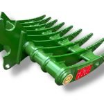 40″ Brush Rake Kubota Wedge Lock Coupler Style for 3 – 4.5 Tons Mini Excavators