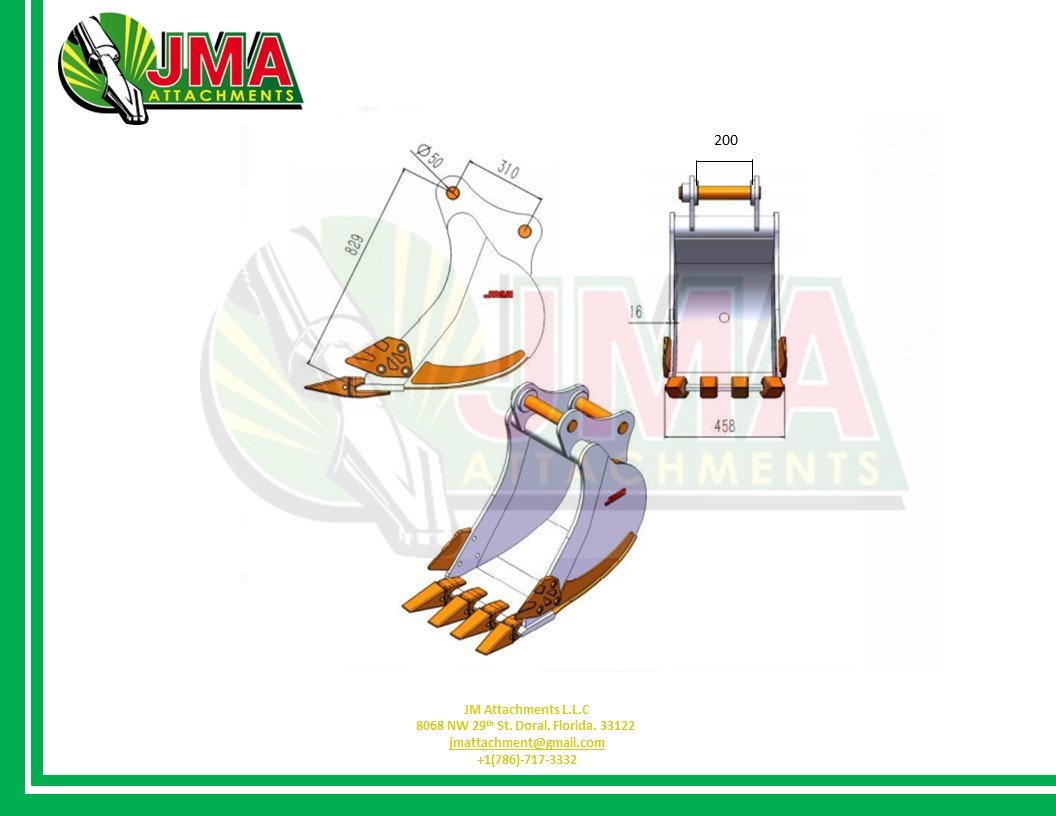 18″ Digging Bucket for 7 – 10 Tons Excavators. 50mm Pins