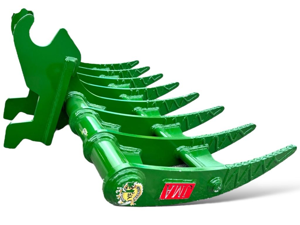 48″ Brush Rake John Deere Wedge Lock Coupler Style for  5 – 6.5 Tons Mini Excavators