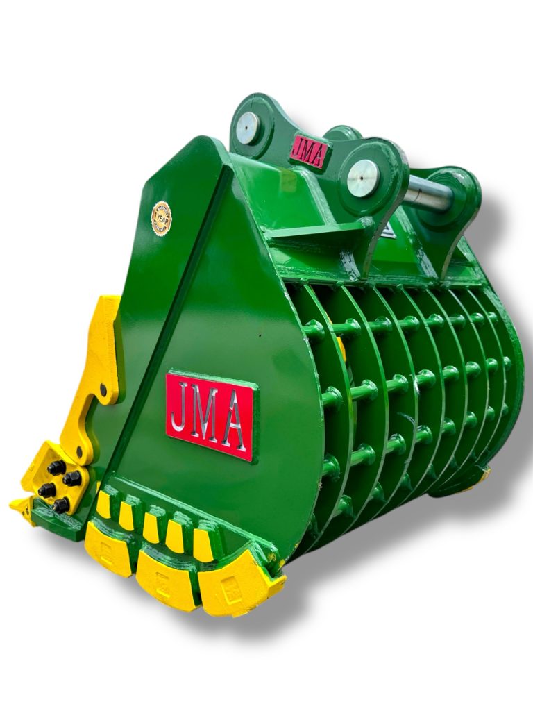 36″ Severe Duty Skeleton Bucket with Teeth for 10 – 15 Tons Excavators. 65mm Pins