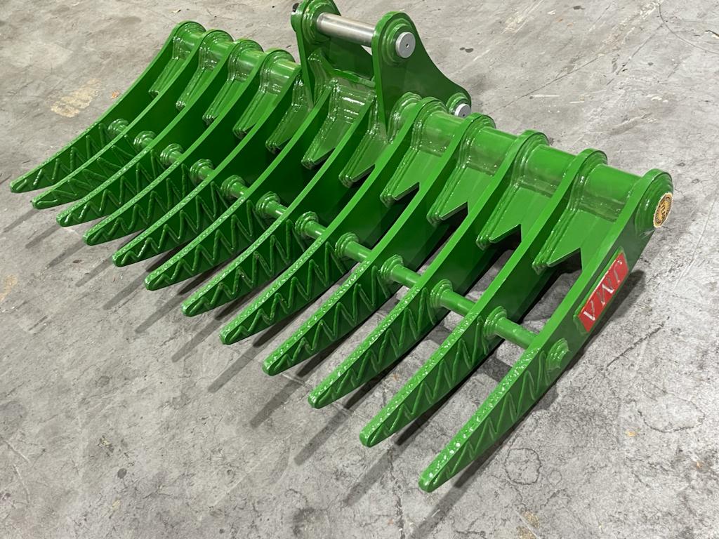 60″ Brush Rake for 8 – 13 Tons Excavators. 50mm Pins