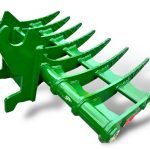48″ Brush Rake John Deere Wedge Lock Coupler Style for  5 – 6.5 Tons Mini Excavators