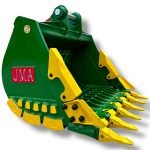 48″ Severe Duty Skeleton Bucket with Teeth for 10 – 15 Tons Excavators. 65mm Pins