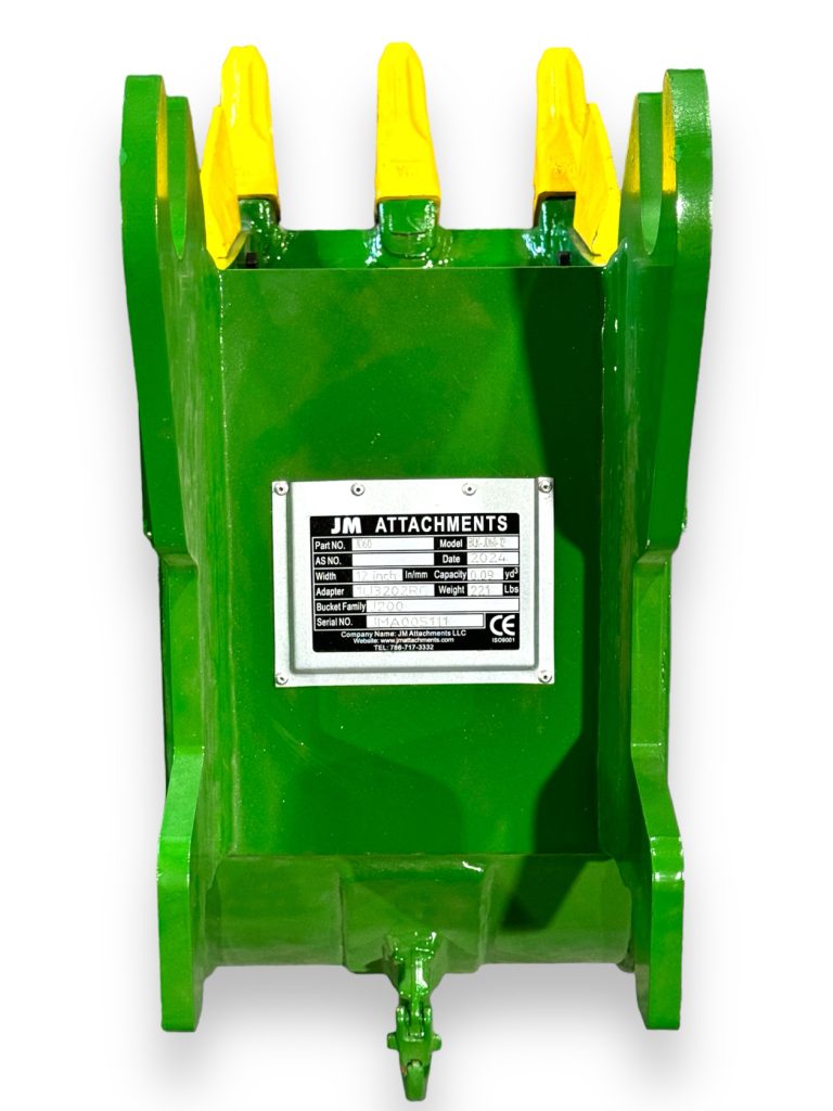 12″ Trenching Bucket John Deere Wedge Lock Coupler Style for 4 – 8.5 Tons Mini Excavators