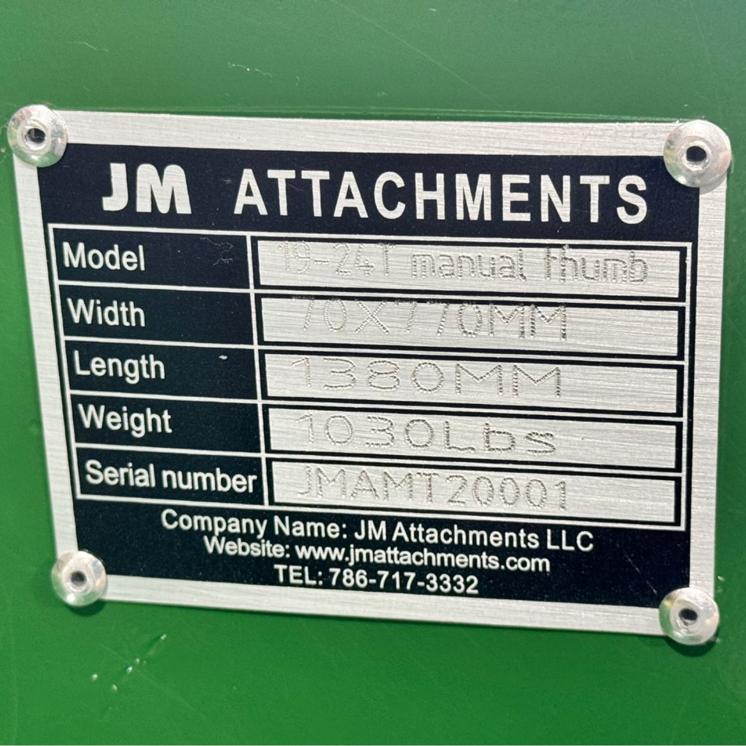 26″ x 45″ Mechanical Excavator Thumb for 9 – 16 Tons Weight Class