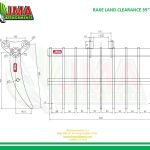 35″ Brush Rake for 2 – 3 tons Mini Excavators. 35mm Pins