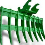 48″ Brush Rake John Deere Wedge Lock Coupler Style for  5 – 6.5 Tons Mini Excavators