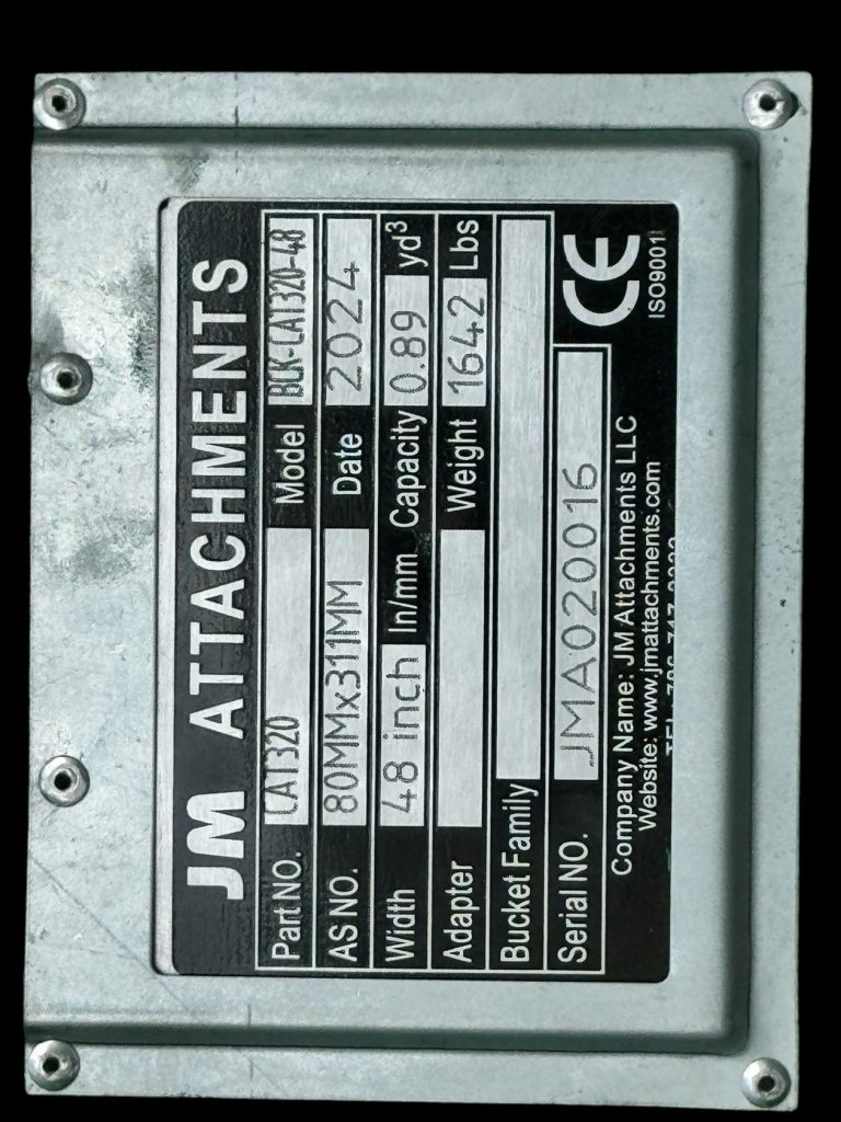 48″ Ditching Bucket for 16 – 25 Tons Excavators. 80mm Pins
