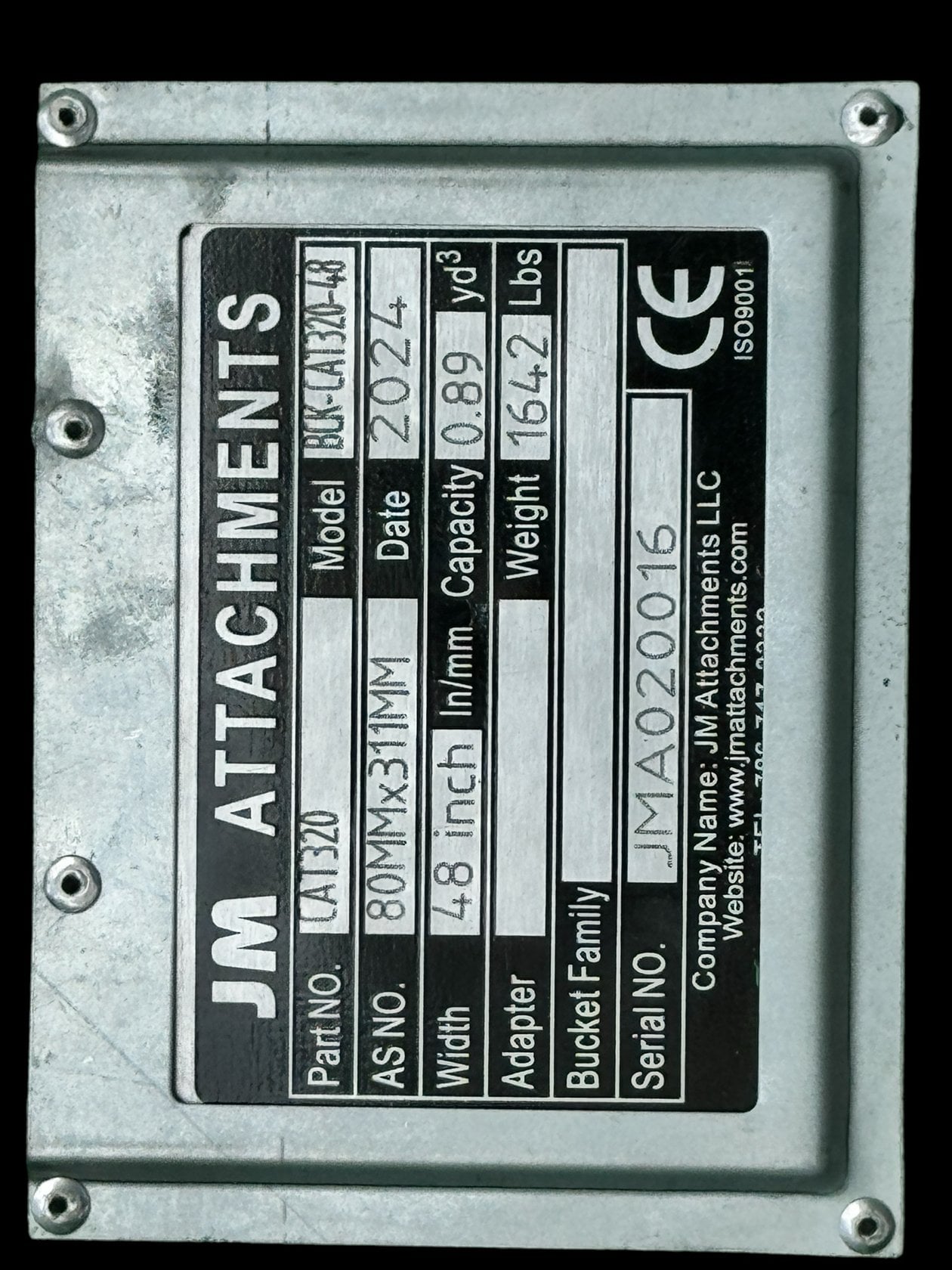 48″ Ditching Bucket for 16 – 25 Tons Excavators. 80mm Pins