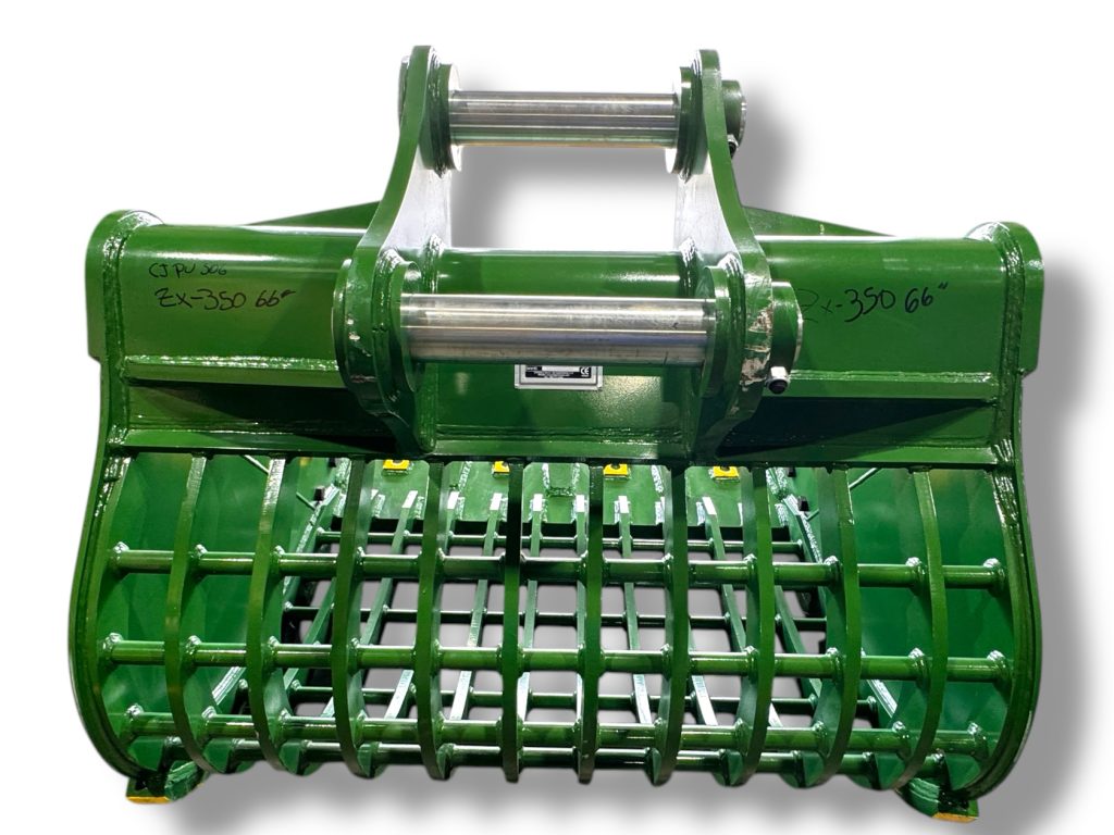 66″ Severe Duty Skeleton Bucket with Teeth for 30 – 55 Tons Excavators. 100mm Pins