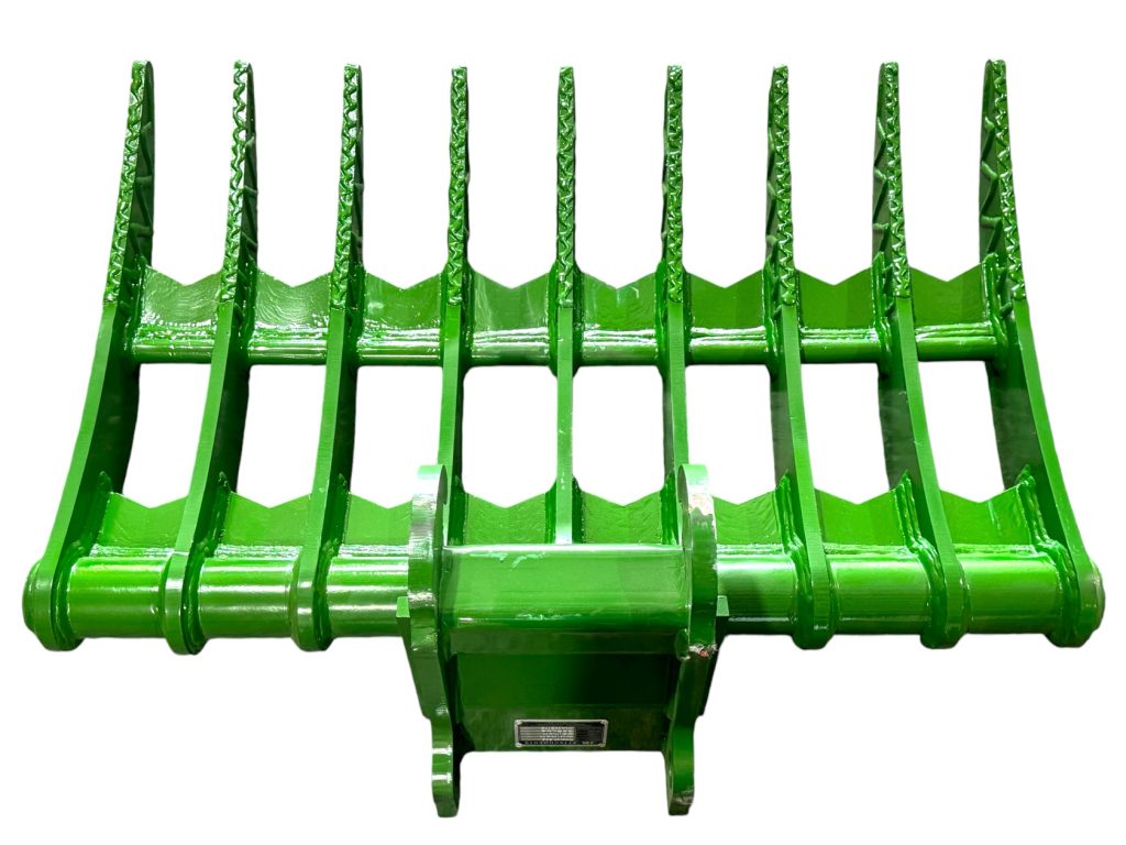 42″ Brush Rake for 3 – 9 Tons Excavators. X-Change Coupler Style