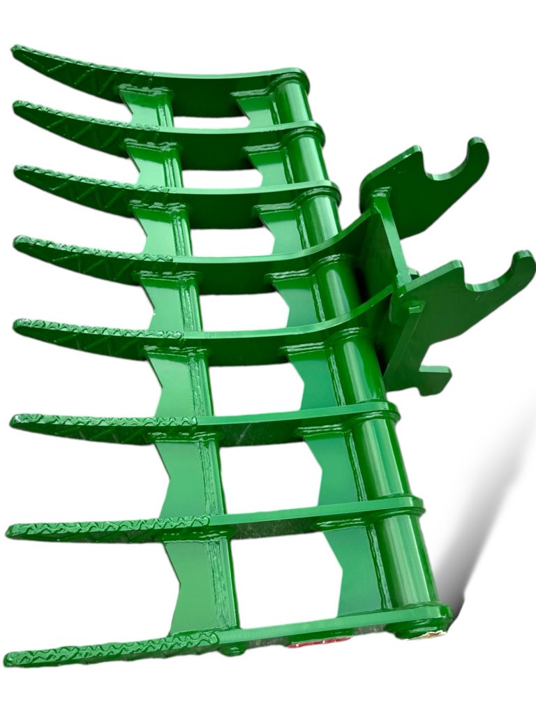 48″ Brush Rake John Deere Wedge Lock Coupler Style for  5 – 6.5 Tons Mini Excavators