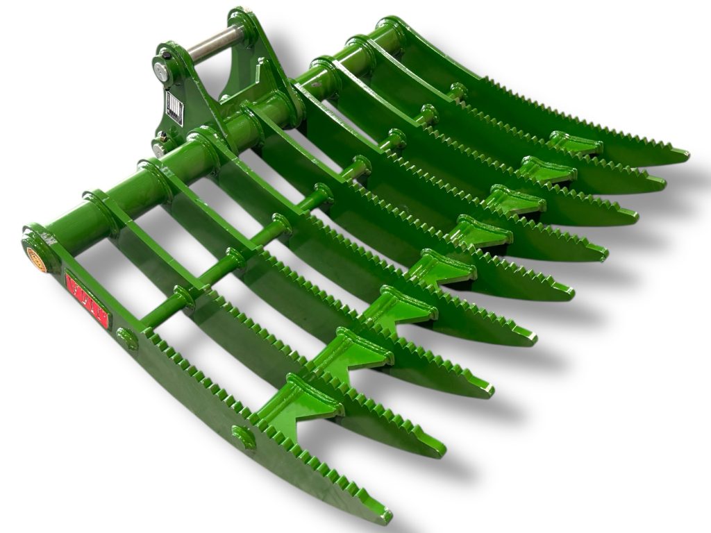 54″ Root Rake for 7 – 10 Tons Excavators. 50mm Pins